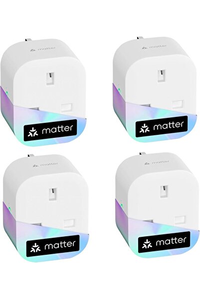 MEROSS Matter Smart Plug Mini with Energy Monitoring, Works with HomeKit/Alexa/Google, 13A, 4-Pack