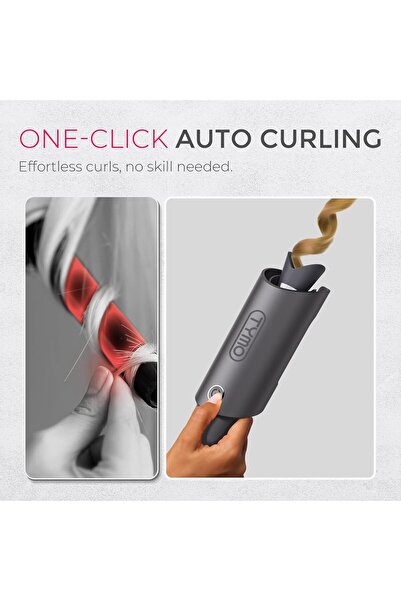 TYMO Automatic Rotating Curling Iron (CURLPRO), 25mm, Metallic Gray