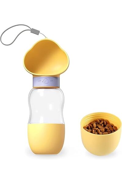 Xess Dog Water Bottle with Food Container, Portable Leak Proof Pet Water Dispenser, Travel Bowl for Wal