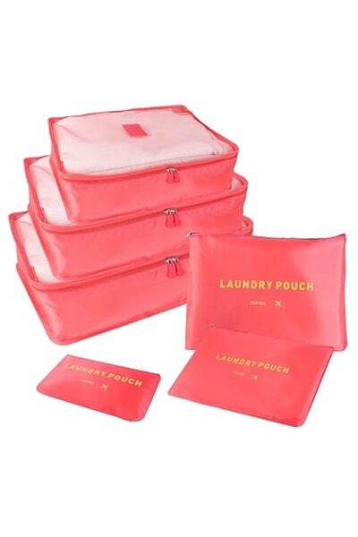 Xess 6Pcs Set Travel Luggage Organizer Packing Cubes Set Storage Bag Waterproof Laundry Bag Traveling A
