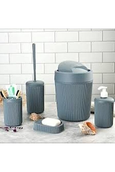 CAMANA Set of 5 bathroom accessories Grey