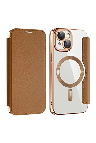 Apple Husa MagFlip pentru iPhone 15, Magnet, RFID protect, Leather, Chrome Ed...