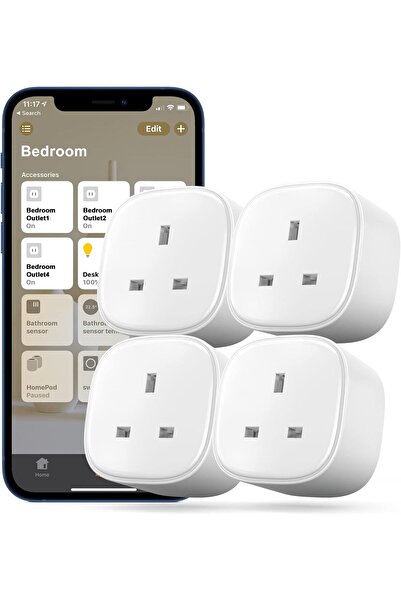 MEROSS Smart Plug 4-Pack — HomeKit, Google Assistant, Alexa & SmartThings Compatible