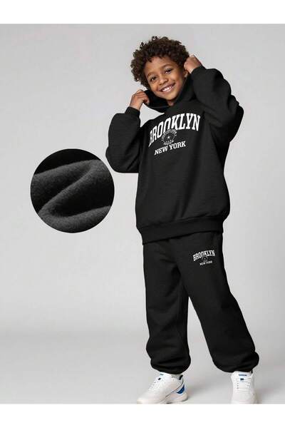 SVART WEAR طقم ملابس للأطفال من بروكلين نيويورك مطبوع مكون من قطعتين، طقم سوي...