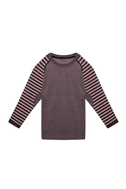 THERMOFORM Ultimate Merino Kids Seamless Striped Thermal Top Underwear Sweatshirt Pink