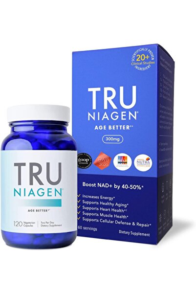 TRU NIAGEN 120 كبسولة/150 ملغ - معزز متقدم NAD+ (نيكوتيناميد ريبوسيد NR)