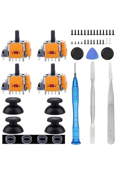 Xess 4 Pack Hall-Effect Joysticks Replacement for DualSense for PS5 Controller, 3D Analog Sensor Wheel Th