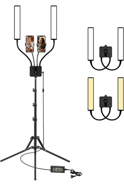 ulanzi LED Video Light 45W Double Arm Dimmable 3200-5600K with 2 Mobile Device Holders & Adjustable