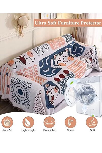 Generic 180 * 230CM Sofa Cover Double Side Couch Cover 3 Seater Sofa Slipcover Sofa Throw Blanket