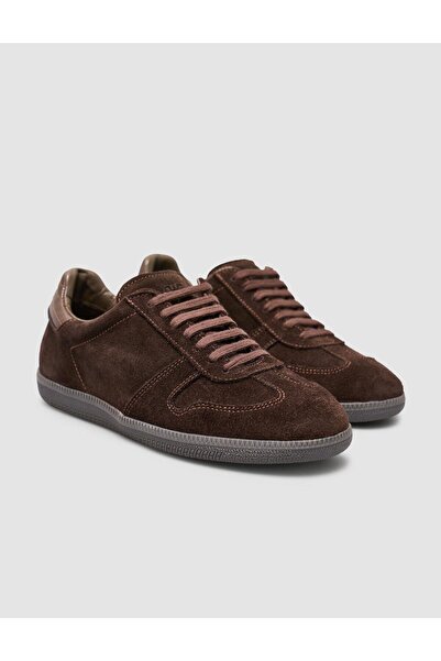 Cabani 100% Genuine Suede Leather Brown Women's Sneaker