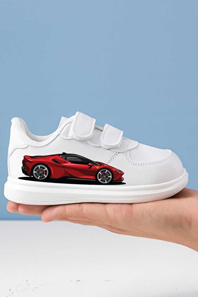 lias desing red fast car car cu imprimeu alb pantofi sport pentru băiat