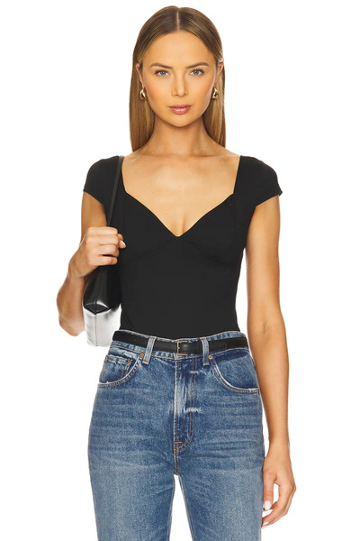 MetuCA Women's Black Double Layered Sandy Fabric Sweetheart Neckline Short Sl...