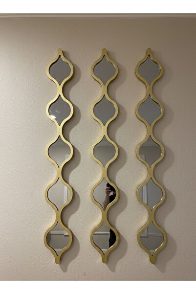 Generic 3-piece decorative wall mirror, gold