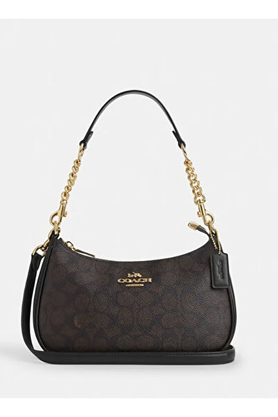 Generic classic logo TERI 24 walnut/black shoulder bag