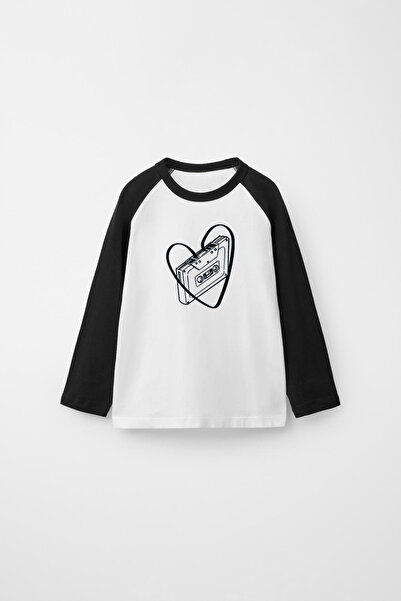 Freak Tshirt Reglan Sleeve Long Sleeve Printed White Black T-Shirt