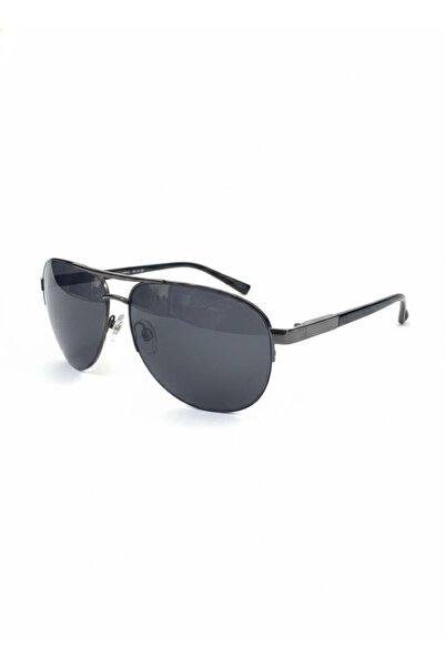 REX Men's sunglasses with a lightweight metal frame, black and silver color 13864