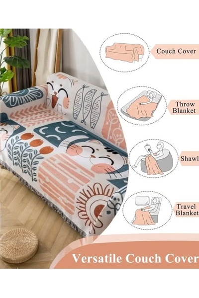 Generic 180 * 230CM Sofa Cover Double Side Couch Cover 3 Seater Sofa Slipcover Sofa Throw Blanket