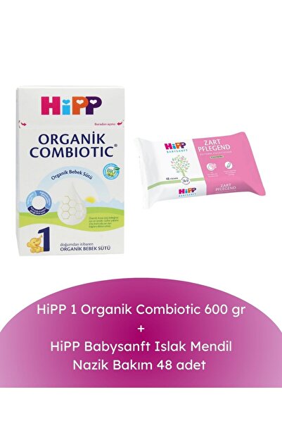 Hipp 1 Organik Combiotic 600 gr + Babysanft Islak Mendil Nazik Bakım 48 adet