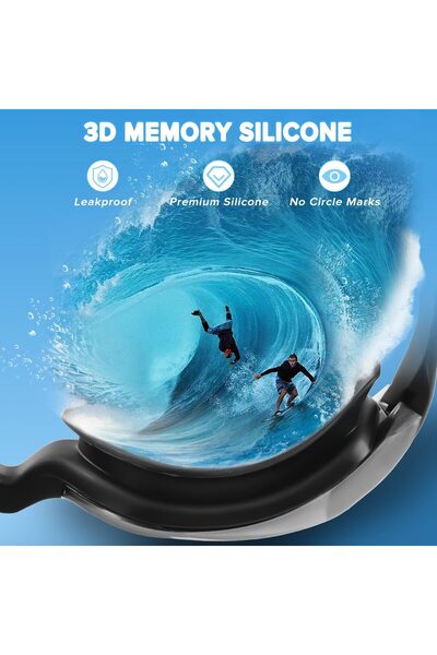 NECOMI Swimming Goggles - Anti-Fog UV Protection, Adjustable for Men Women Kids (with Nose Clip & Ea