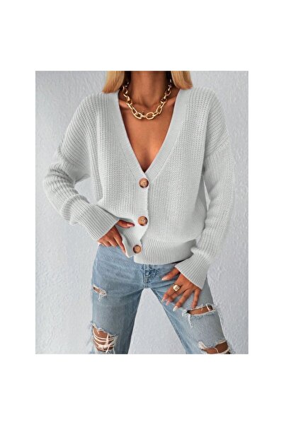 Secret Passion Lingerie New Season Long Sleeve Button Detailed Women's Knitwear Cardigan 28352