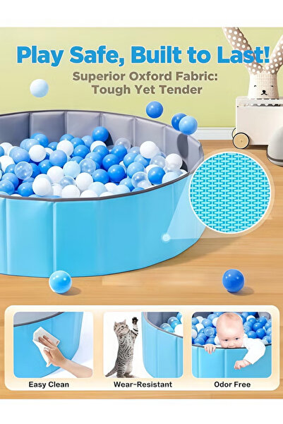 Generic Children's toy sandbox with a foldable home fence for indoor sand play, comes with a storage bag