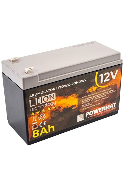 Powermat PM 1518 Li-Ion Battery PM-AKLJ-12V8AM, 12 V, 8 Ah