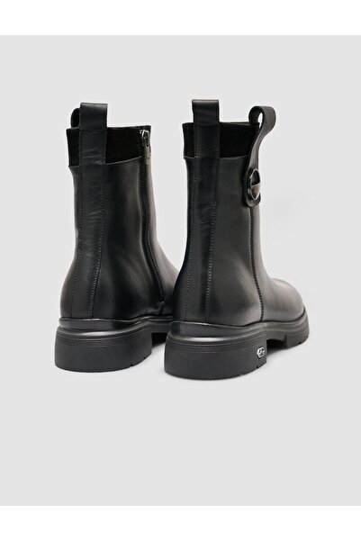 Cabani 100% Genuine Leather Black Embroidered Women's Casual Boots