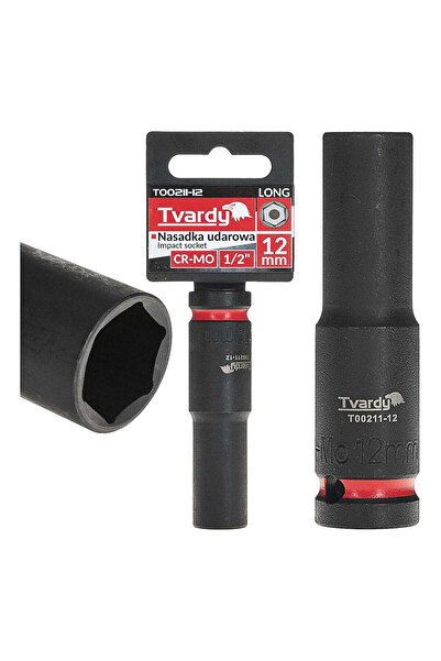 Tvardy Long 6-point impact socket 1/2" 12 mm Cr-Mo - T 00211-12