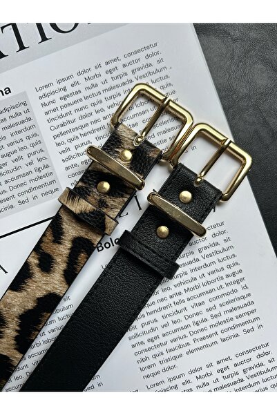 LİA KEMER 2-компонентен твърд овален правоъгълен модел дамски колан със златн...