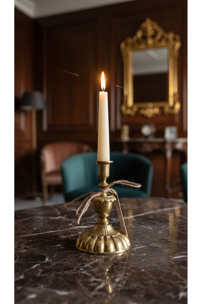 Montdekor EL YAPIMI BRONZ MUMLUK (10x10x20 cm)