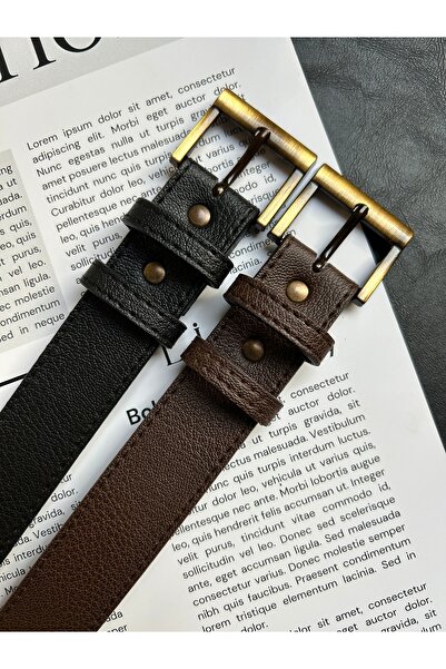 LİA KEMER Pachet de 2 curele cu model pătrat Lyric pentru femei, cu cataramă ...