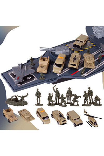 MalPlay Military Aircraft Carrier with Aircraft and Figurines