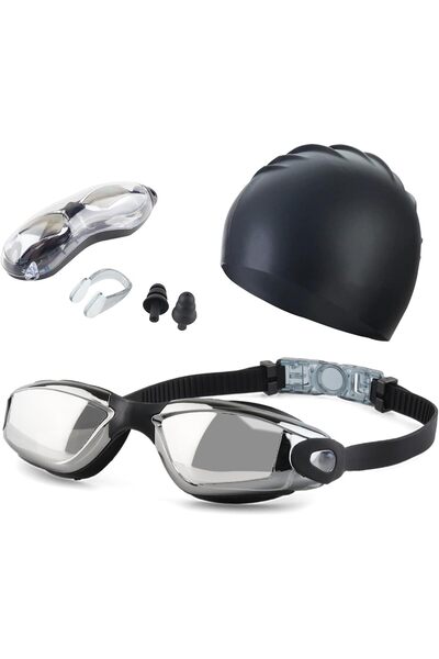 NECOMI Swimming Goggles - Anti-Fog UV Protection, Adjustable for Men Women Kids (with Nose Clip & Ea