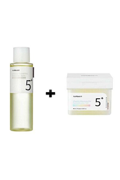 NUMBUZN No.5+ Vitamin Boosting Essential Toner 200ml + No.5 Vitamin-Niacinamide Pads 180ml (70 Pads