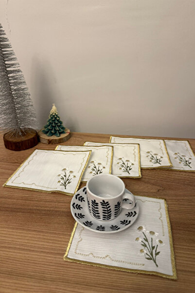 tropikal home 6 komada Lan tkanine preko Vezena koktel salvete i podmetači za...