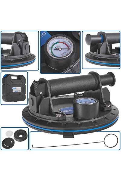 GEKO G02457 Vacuum Suction Cup with Gauge for Glass, 200 mm, 170 kg