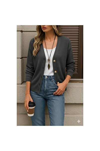 Secret Passion Lingerie New Season Long Sleeve Button Detailed Women's Knitwear Cardigan 28352