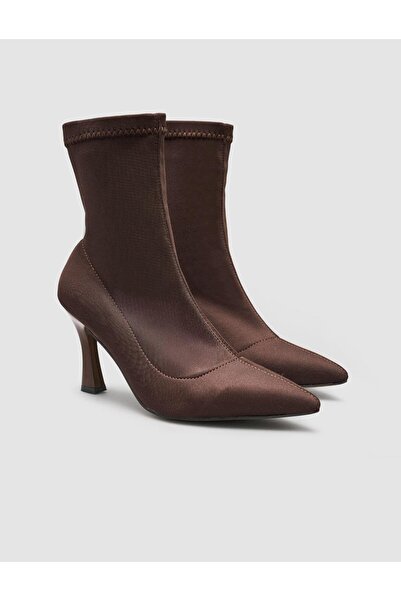 Cabani Stretch Brown Women's Heeled Boots