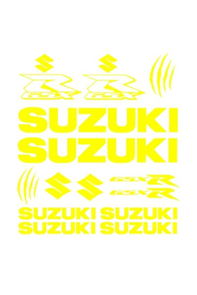 Oracal 651 Set of 14 Motorcycle Stickers, SUZUKI GSX-R, yellow