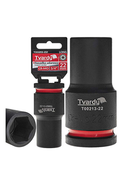 Tvardy 6-point long impact socket 3/4" , 22 mm, T00213-22