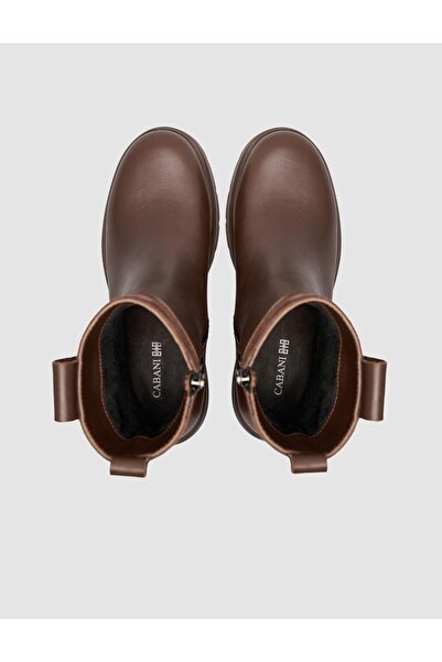 Cabani 100% Genuine Leather Brown Embroidered Women's Casual Boots