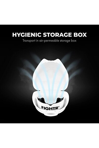 FIGHTR Premium Mouth Guard - Excellent Breathing & Easy to Fit (White/Black)