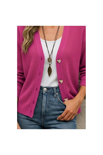 Secret Passion Lingerie New Season Long Sleeve Button Detailed Women's Knitwear Cardigan 28352