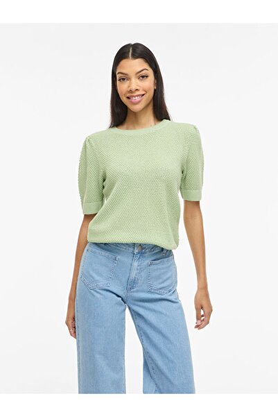 VILA Strickoberteil Kurzärmeliges