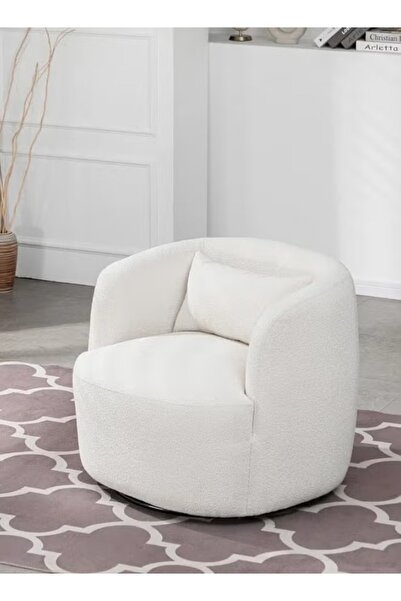 levano Sable Serenity White Bouquet Fabric Chair - 85x80x85cm