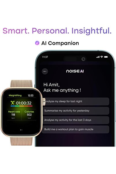Noise Pro 6 Smart Watch (Rose-Gold Link)
