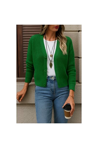 Secret Passion Lingerie New Season Long Sleeve Button Detailed Women's Knitwear Cardigan 28352