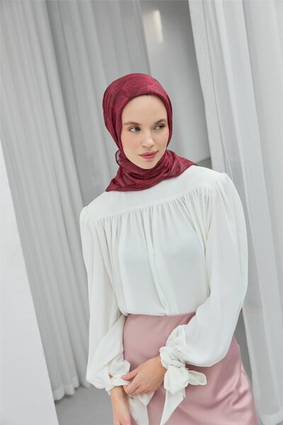 Silk Home Eșarfă moale din bumbac poliester model frunze verzi 90*90