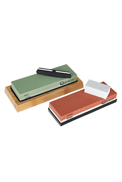 GEKO Knife sharpening stones set with stand, 8 pieces, G81198