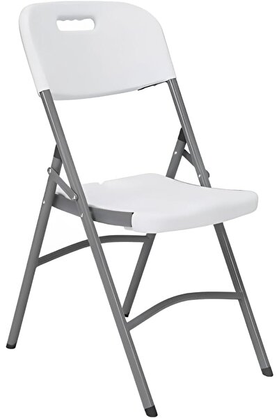Generic Heavy Duty Plastic Folding Chairs – Indoor/Outdoor White Foldable Chairs, Metal Frame, Ergonomic